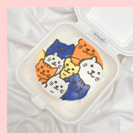 Mini Bento hình mèo dễ thương - Bánh kem bơ mini hộp bã mía