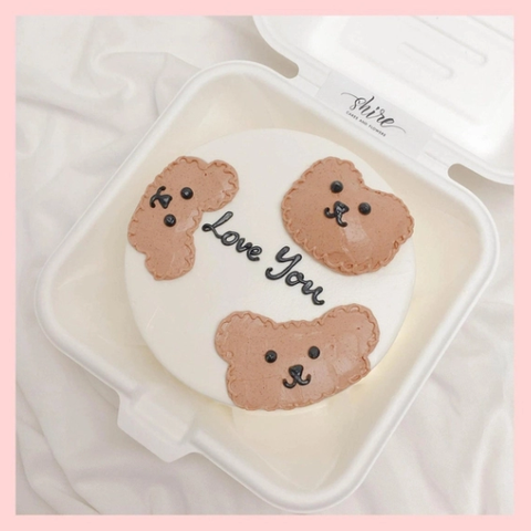 Mini Bento hình gấu dễ thương - Bánh kem bơ mini hộp bã mía