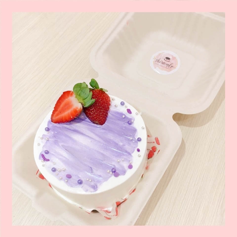 Mini Bento dâu tây - Bánh kem bơ mini hộp bã mía