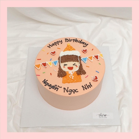 Bánh kem vẽ người nữ - Bánh kem sinh nhật cho nữ