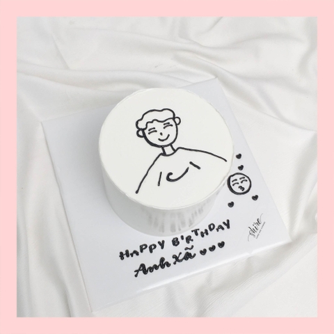 Bánh mini vẽ người - Bánh kem bơ mini 10-12cm