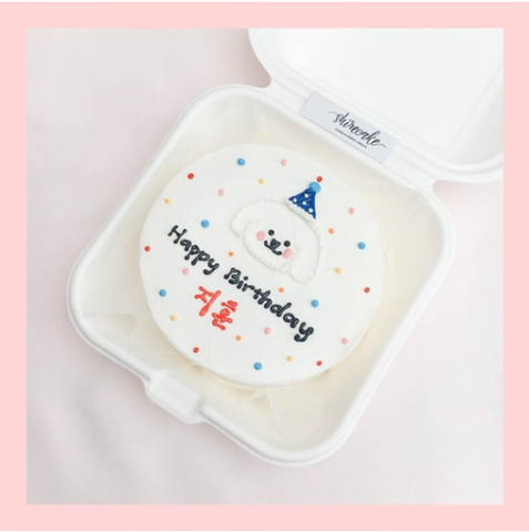 Mini Bento hình chó dễ thương - Bánh kem bơ mini hộp bã mía