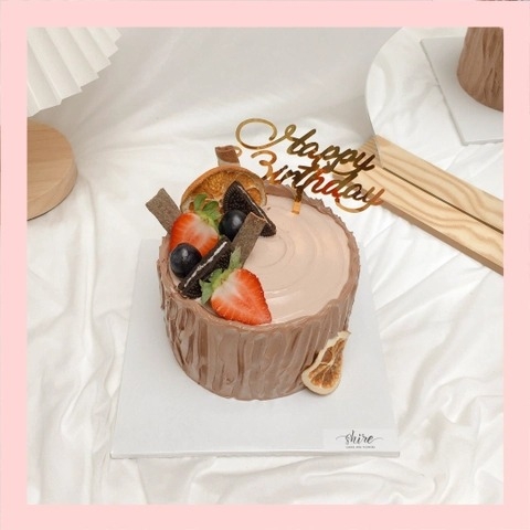 Bánh mini trang trí dâu tây - Bánh kem bơ mini 10-12cm