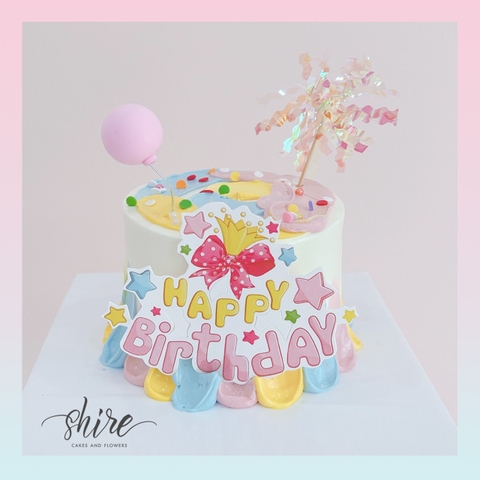 Bánh mini trang trí đồ chơi thú cute cho bé gái  - Bánh kem bơ mini 10-12cm