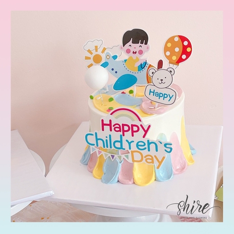 Bánh mini trang trí đồ chơi thú cute cho bé trai  - Bánh kem bơ mini 10-12cm