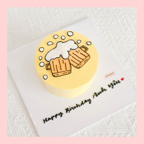 Bánh kem trang trí rượu bia - Bánh kem sinh nhật cho nam