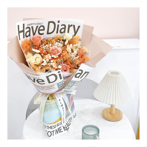 Hoa khô/Hoa bất tử size lớn tone màu vàng/cam