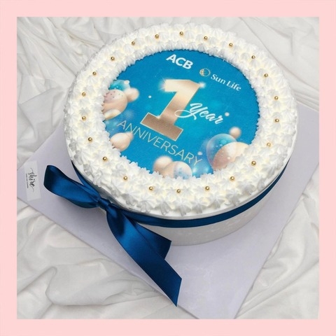 Bánh kem 1 tầng theo logo doanh nghiệp/công ty