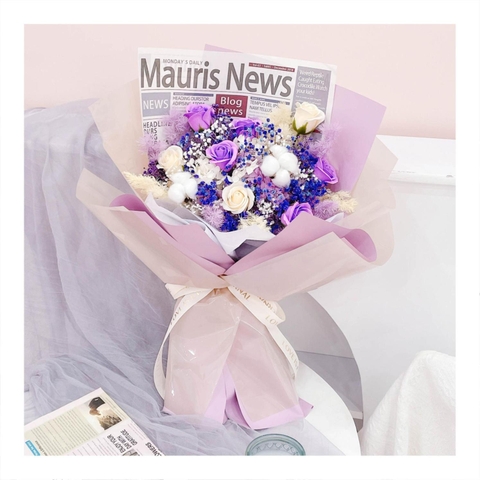 Hoa khô/Hoa bất tử size lớn tone màu tím