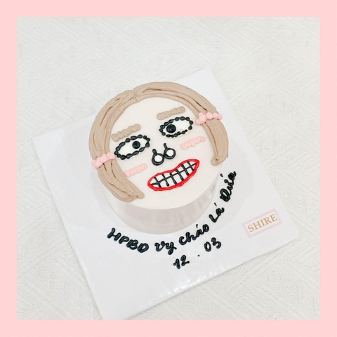 Bánh mini vẽ hình funny bựa - Bánh kem bơ mini 10-12cm