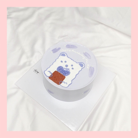 Bánh vẽ hình con gấu dễ thương - Bánh sinh nhật trẻ em