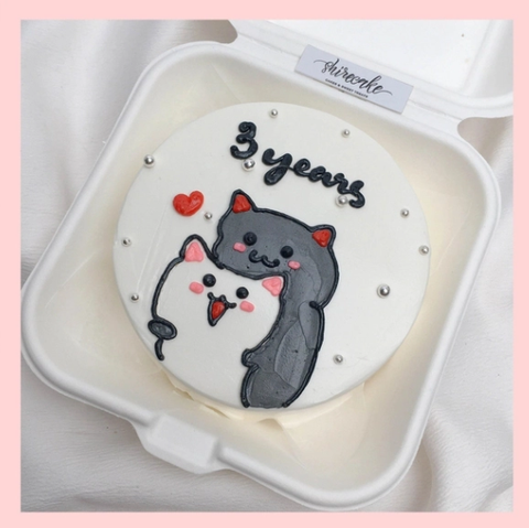 Mini Bento hình mèo dễ thương - Bánh kem bơ mini hộp bã mía