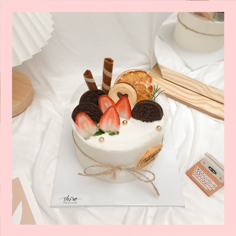 Bánh mini trang trí trái cây - Bánh kem bơ mini 10-12cm