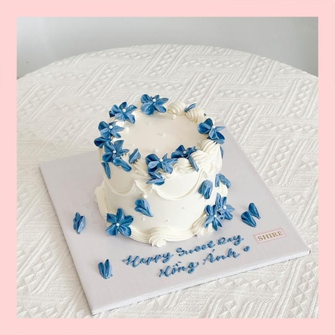Bánh mini vẽ hoa - Bánh kem bơ mini 10-12cm