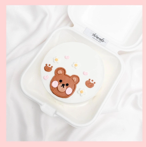 Mini Bento hình gấu dễ thương - Bánh kem bơ mini hộp bã mía