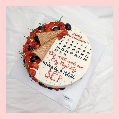 Bánh kem 1 tầng theo logo doanh nghiệp/công ty