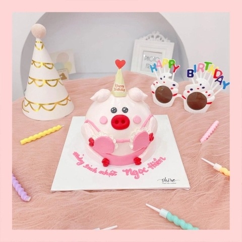 Bánh tạo hình con heo 3D - Bánh sinh nhật trẻ em