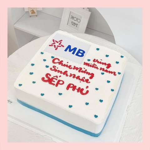 Bánh kem 1 tầng theo logo doanh nghiệp/công ty