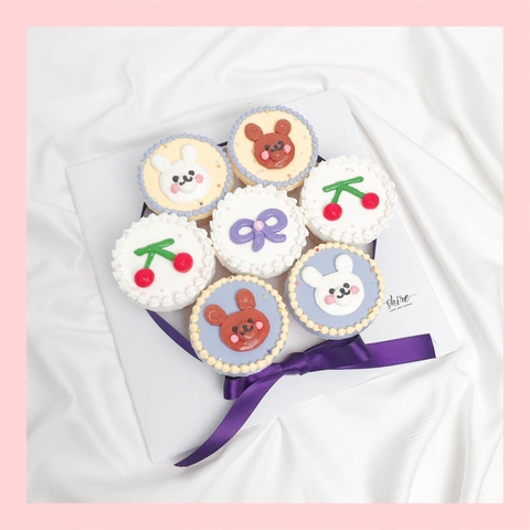 Cupcake xếp vòng, xếp ổ tròn kem sữa- Bánh sinh nhật dạng cupcake ổ