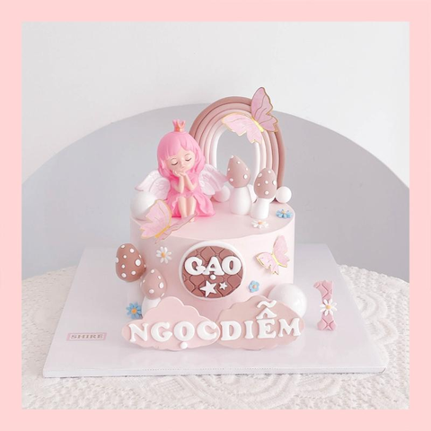 Bánh kem tạo hình em bé gái 3D xinh xắn cho bé gái - Bánh kem fondant