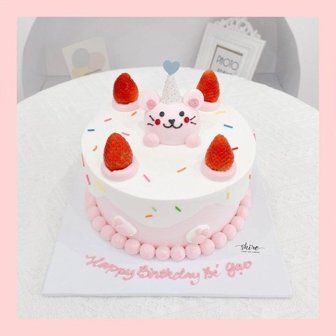 Bánh bơm thú hình con chó/con mèo/con khỉ/con chuột/con bò 3D dễ thương - Bánh sinh nhật trẻ em