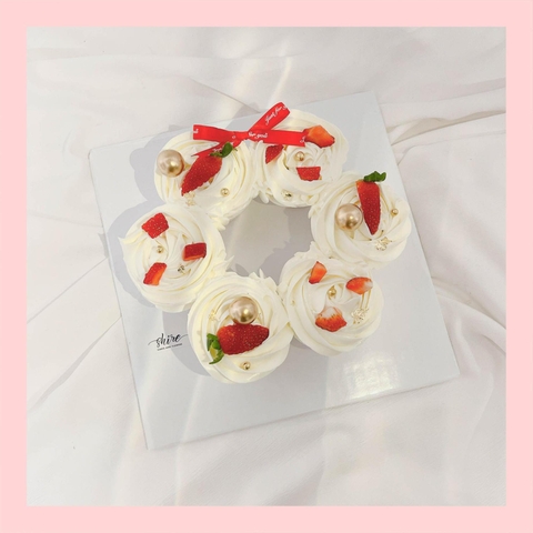 Cupcake xếp vòng, xếp ổ tròn kem sữa- Bánh sinh nhật dạng cupcake ổ