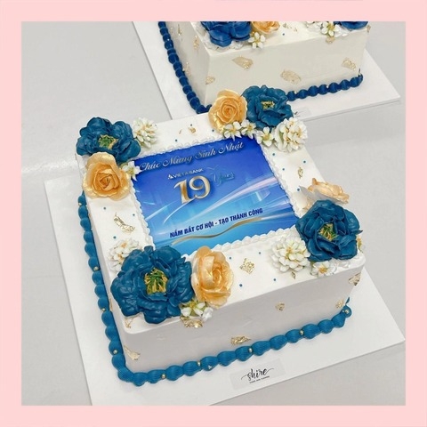 Bánh kem 1 tầng theo logo doanh nghiệp/công ty