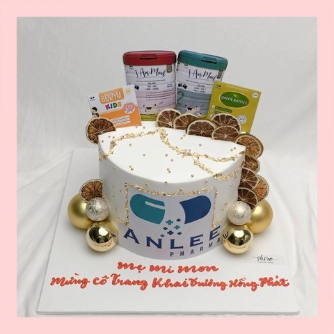 Bánh kem 1 tầng theo logo doanh nghiệp/công ty