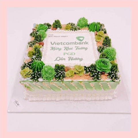 Bánh kem 1 tầng theo logo doanh nghiệp/công ty