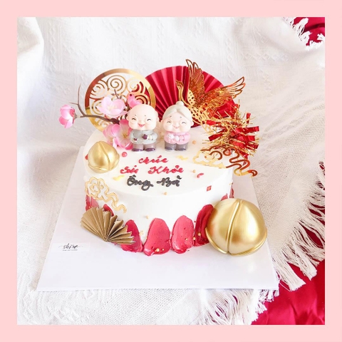 Bánh kem mừng thọ hiện đại