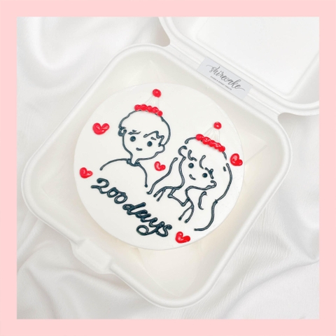 Mini Bento cặp đôi - Bánh kem bơ mini hộp bã mía
