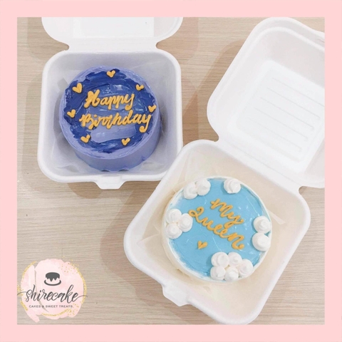 Mini Bento tone màu tím - Bánh kem bơ mini hộp bã mía