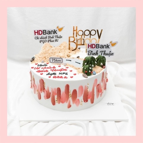 Bánh kem 1 tầng theo logo doanh nghiệp/công ty