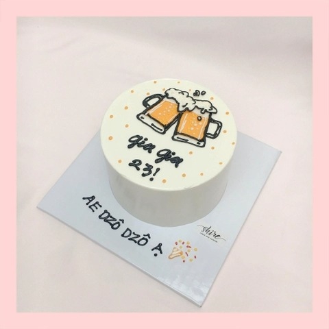 Bánh mini vẽ hình funny bựa - Bánh kem bơ mini 10-12cm