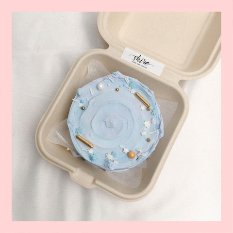 Mini Bento tone màu xanh dương - Bánh kem bơ mini hộp bã mía