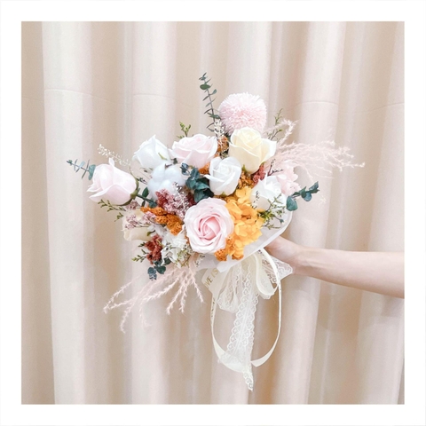 Bó hoa cưới cầm tay - Hoa khô/hoa bất tử