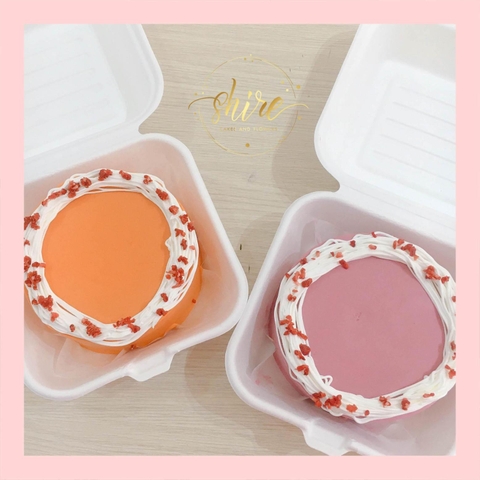 Mini Bento tone màu hồng - Bánh kem bơ mini hộp bã mía