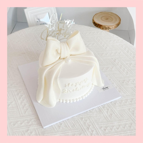 Bánh kem tạo hình nơ 3D xinh xắn cho bé gái - Bánh kem fondant