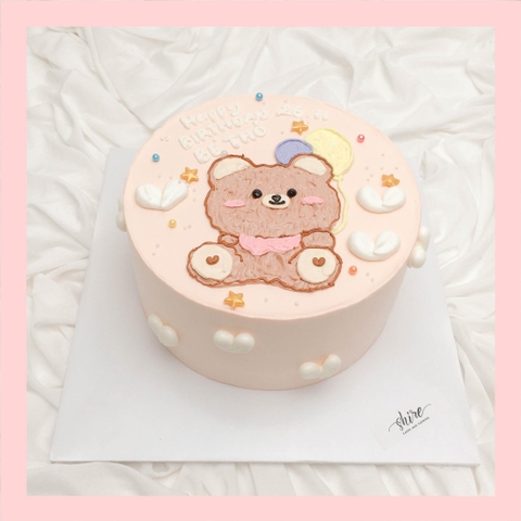 Bánh vẽ hình con gấu dễ thương - Bánh sinh nhật trẻ em