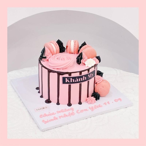 Bánh kem tone hồng đen - Bánh kem sinh nhật