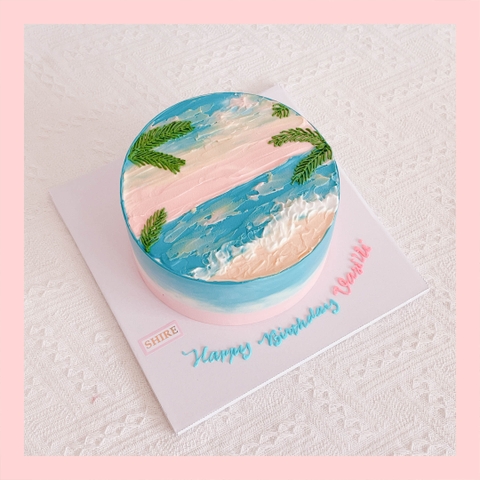 Bánh kem phong cảnh style Hàn - Bánh kem sinh nhật