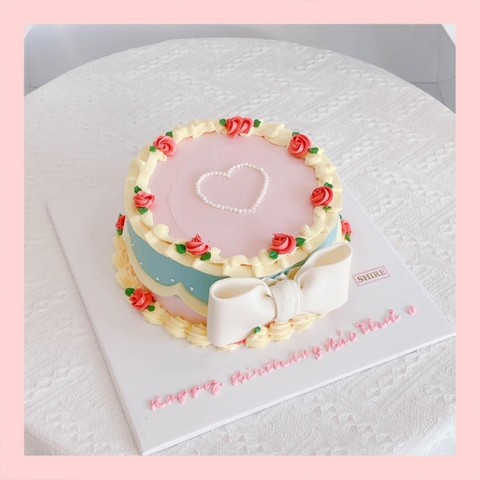 Bánh kem tạo hình nơ 3D xinh xắn cho bé gái - Bánh kem fondant