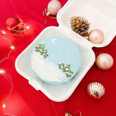 Mini Bento Giáng Sinh 2023 - Bánh kem bơ mini bento hộp bã mía