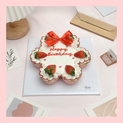 Cupcake xếp vòng, xếp ổ tròn kem sữa- Bánh sinh nhật dạng cupcake ổ