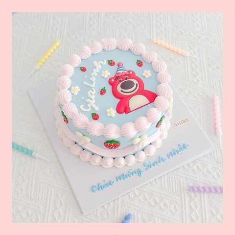 Bánh kem hình gấu dâu Lotso dễ thương - Bánh sinh nhật trẻ em