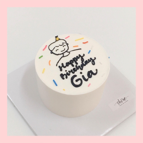 Bánh mini vẽ người - Bánh kem bơ mini 10-12cm