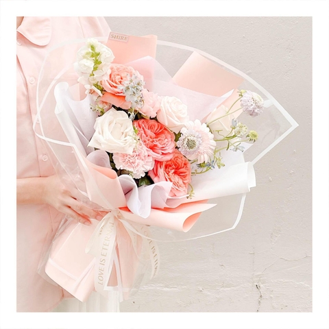 Bó hoa tươi tone cam