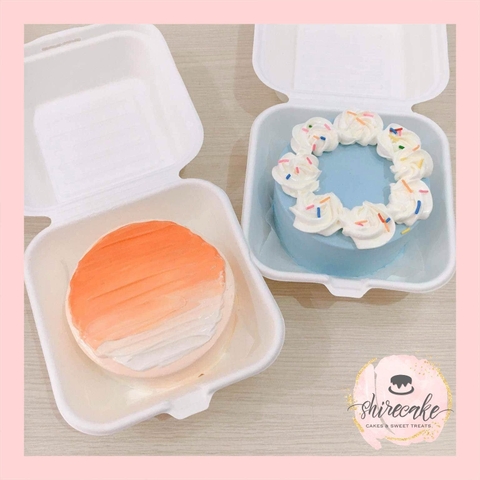 Mini Bento tone màu xanh dương - Bánh kem bơ mini hộp bã mía