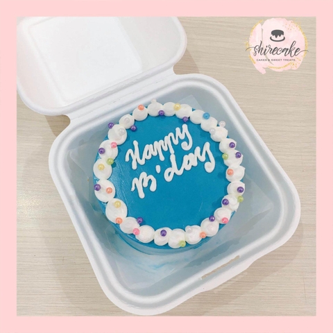 Mini Bento tone màu xanh dương - Bánh kem bơ mini hộp bã mía