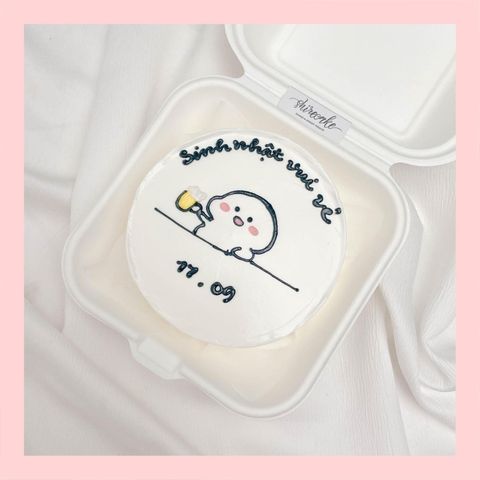 Mini Bento vẽ hình ngộ nghĩnh - Bánh kem bơ mini hộp bã mía